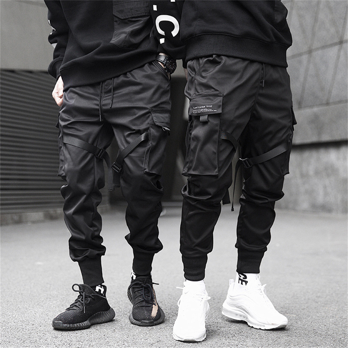 Streetwear Brand Clothing - 블랙 힙합 카고 바지 여름 다목적